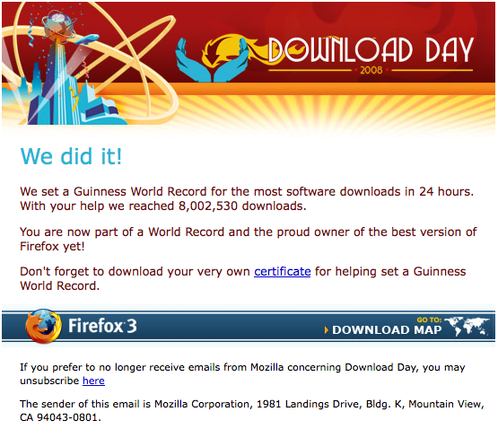Firefox3 set a Guinness World Record!
